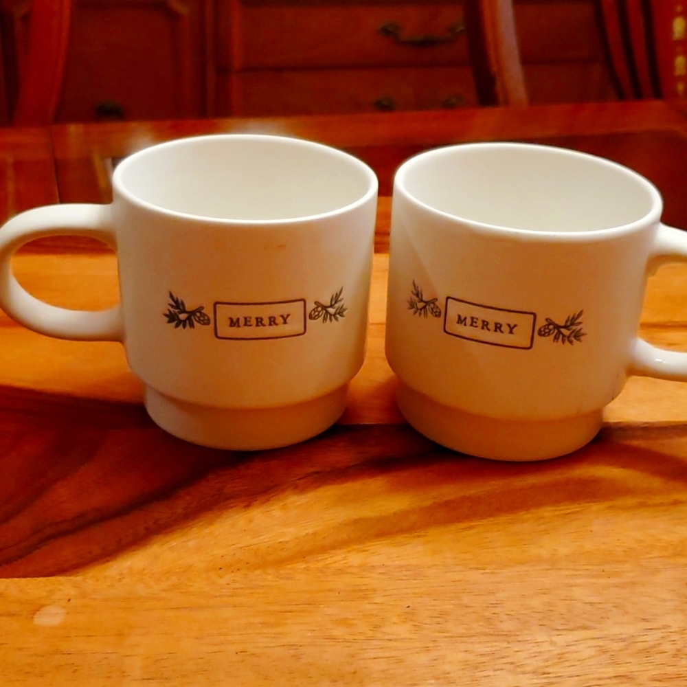 2 Holly & Joy Coffee Mugs